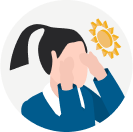 Sensitivity to light, sound, and smell