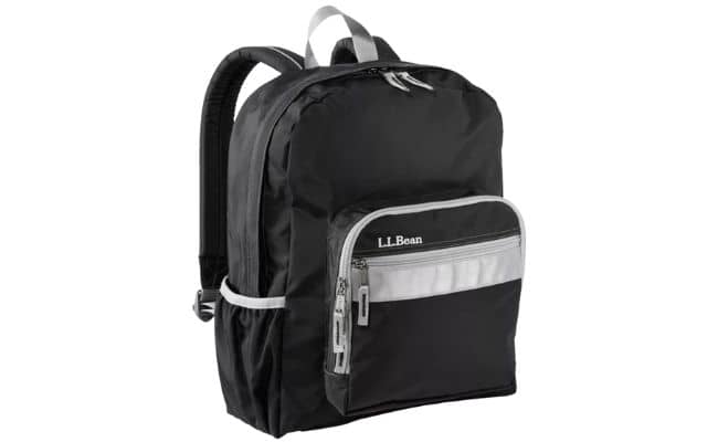 L.L.Bean Original Book Pack 24L in black and gray, a durable backpack for elementary students.