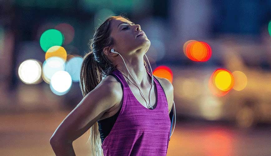Woman Runner Taking Deep Breath